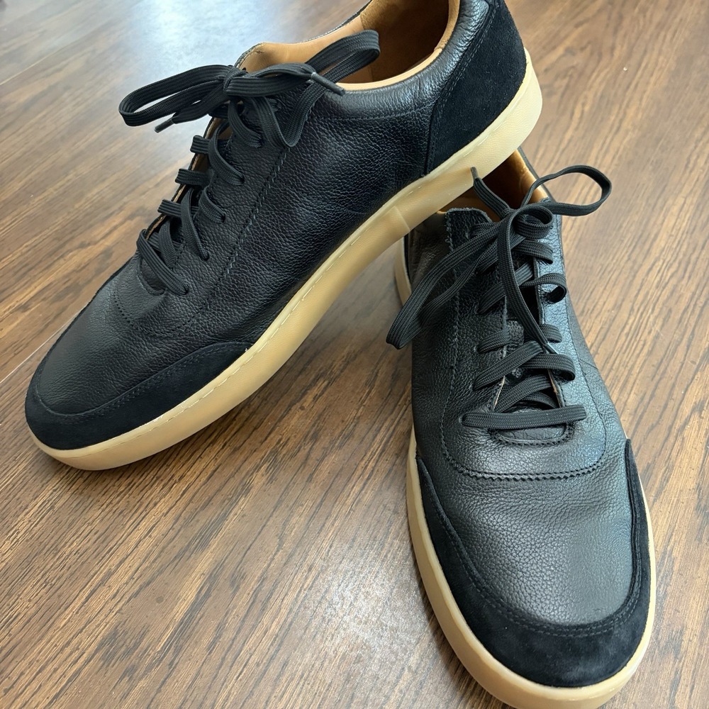 Allen Edmonds Liam Men's Black Leather Suede Low Top Sneaker Size 13D Preppy